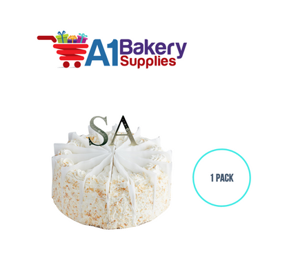 A1BakerySupplies Monogram - Silver Jeweled "B" (4") 1 pack Wedding Accessories for Birthday Cake Decorations and Marriages