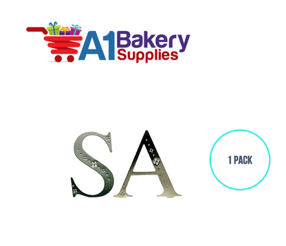 A1BakerySupplies Monogram - Silver Jeweled "C" (4") 1 pack Wedding Accessories for Birthday Cake Decorations and Marriages