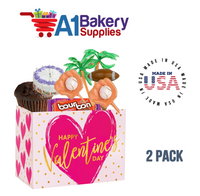 Painted Heart Basket Box, Theme Gift Box, Small 6.75 (Length) x 4 (Width) x 5 (Height), 2 Pack