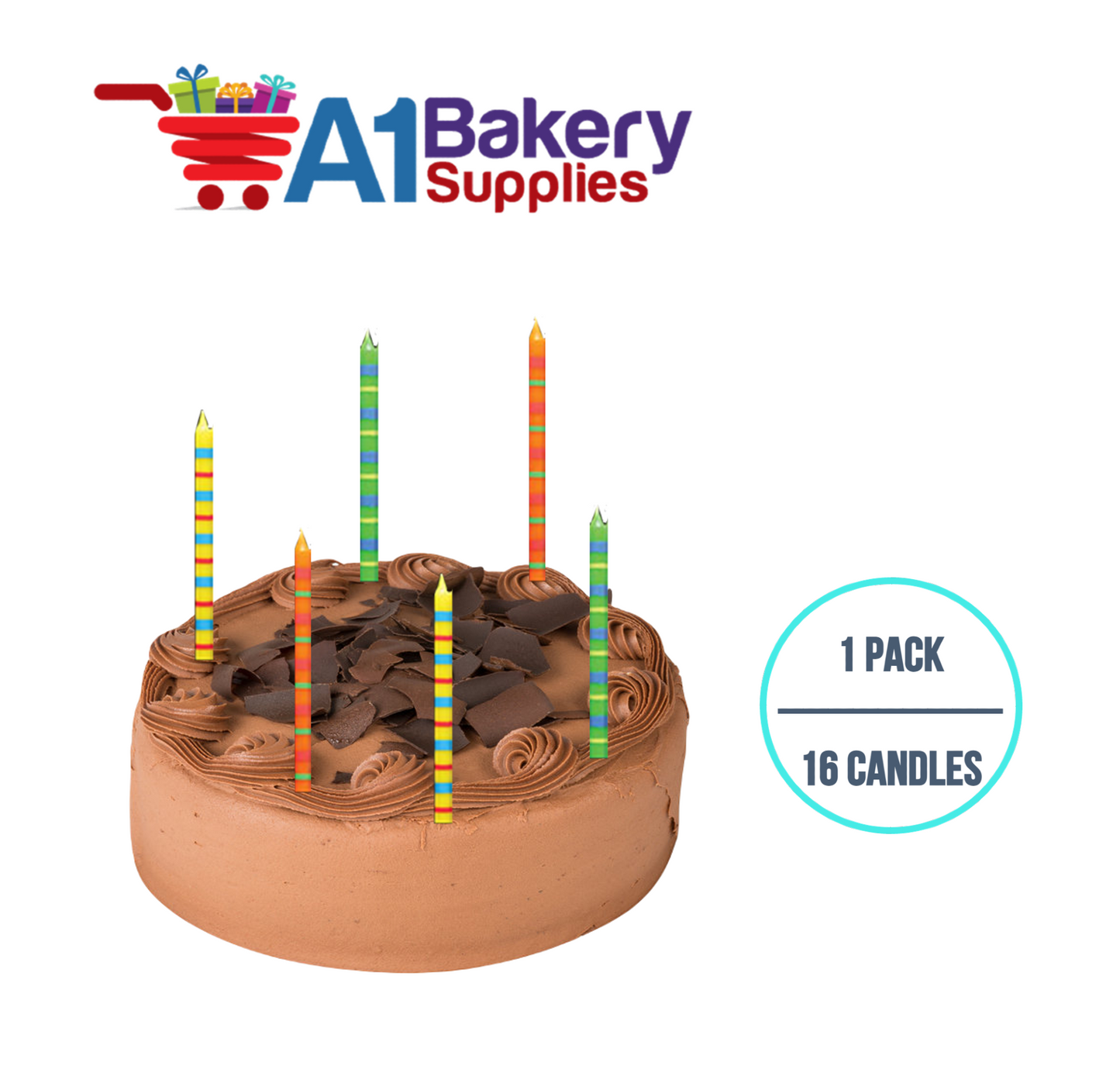 A1BakerySupplies Paparazzi Birthday Candles-Med. Asst 1 pack for Birthday Cake Decorations and Anniversary