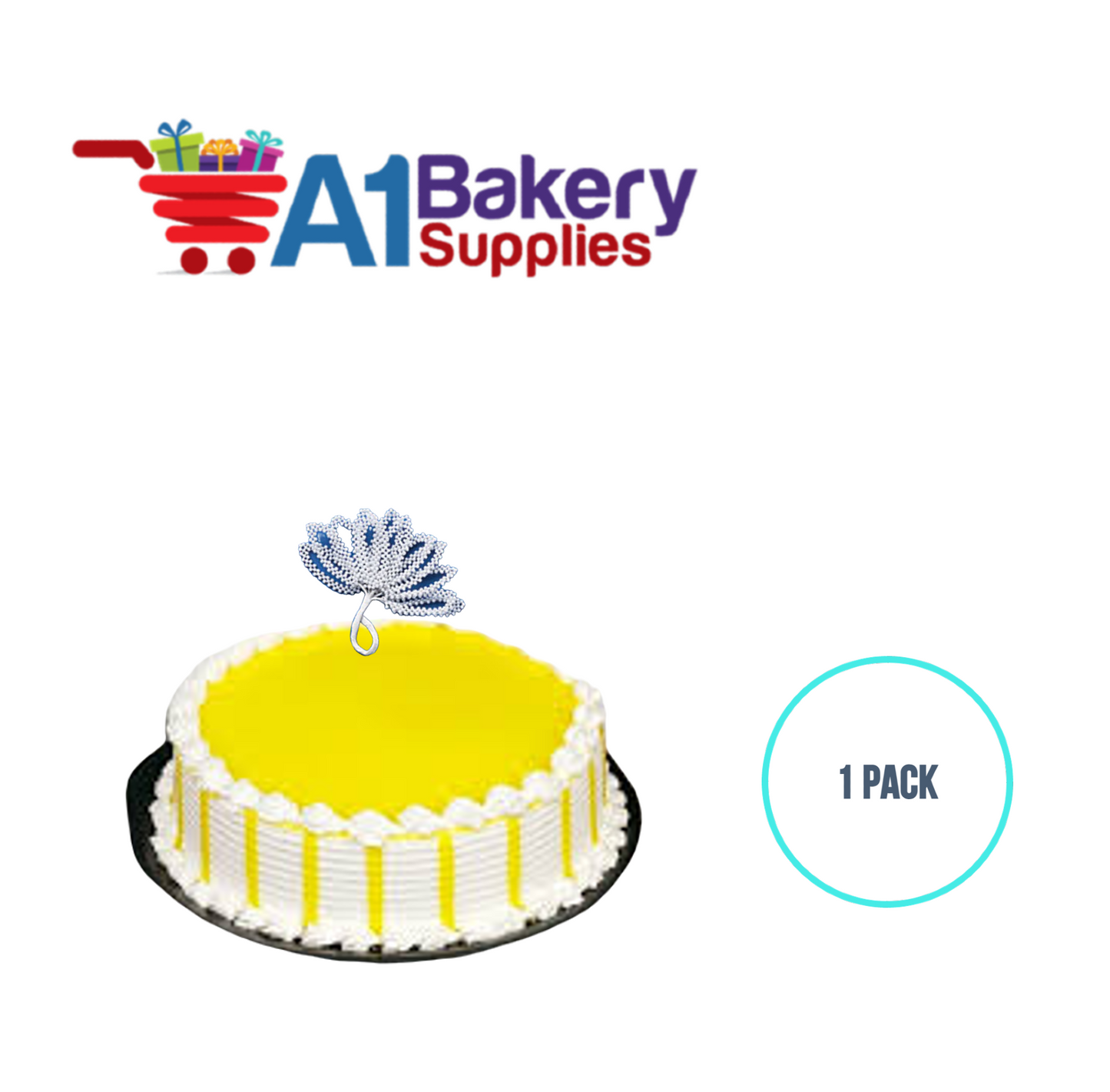 A1BakerySupplies Pearl Leaf On Wire 1 pack Wedding Accessories for Birthday Cake Decorations and Marriages