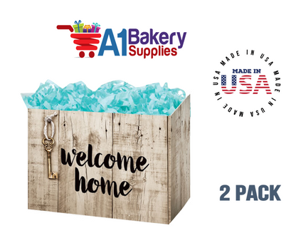Rustic Welcome Home Basket Box, Theme Gift Box, Large 10.25 (Length) x 6 (Width) x 7.5 (Height), 2 Pack
