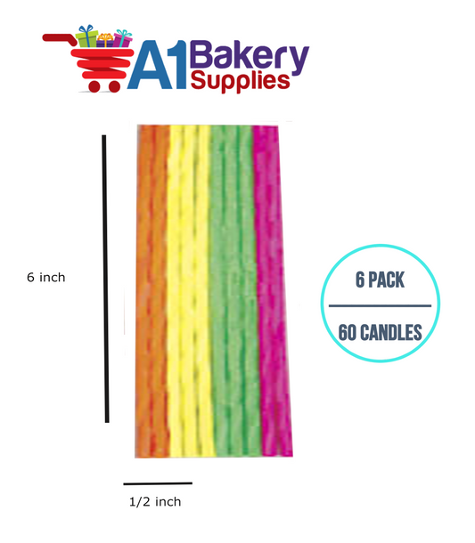 A1BakerySupplies Sparkler Birthday Candles-Neon Colors 6 pack for Birthday Cake Decorations and Anniversary