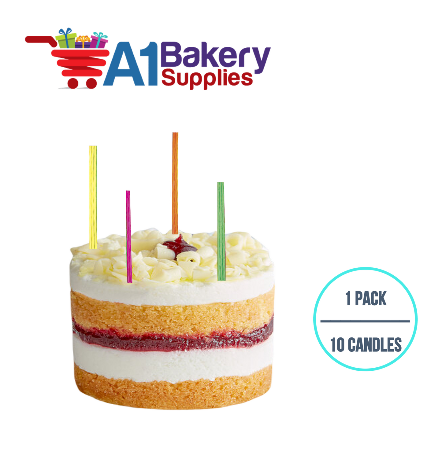 A1BakerySupplies Sparkler Birthday Candles-Neon Colors 1 pack for Birthday Cake Decorations and Anniversary