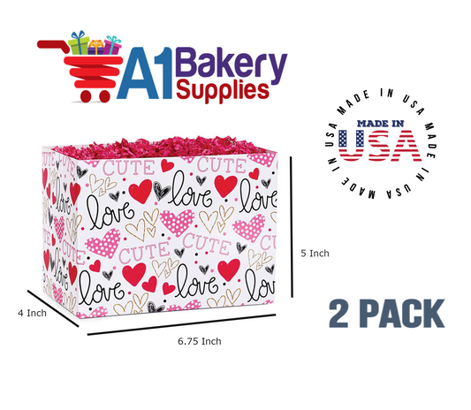 Too Cute Basket Box, Theme Gift Box, Small 6.75 (Length) x 4 (Width) x 5 (Height), 2 Pack