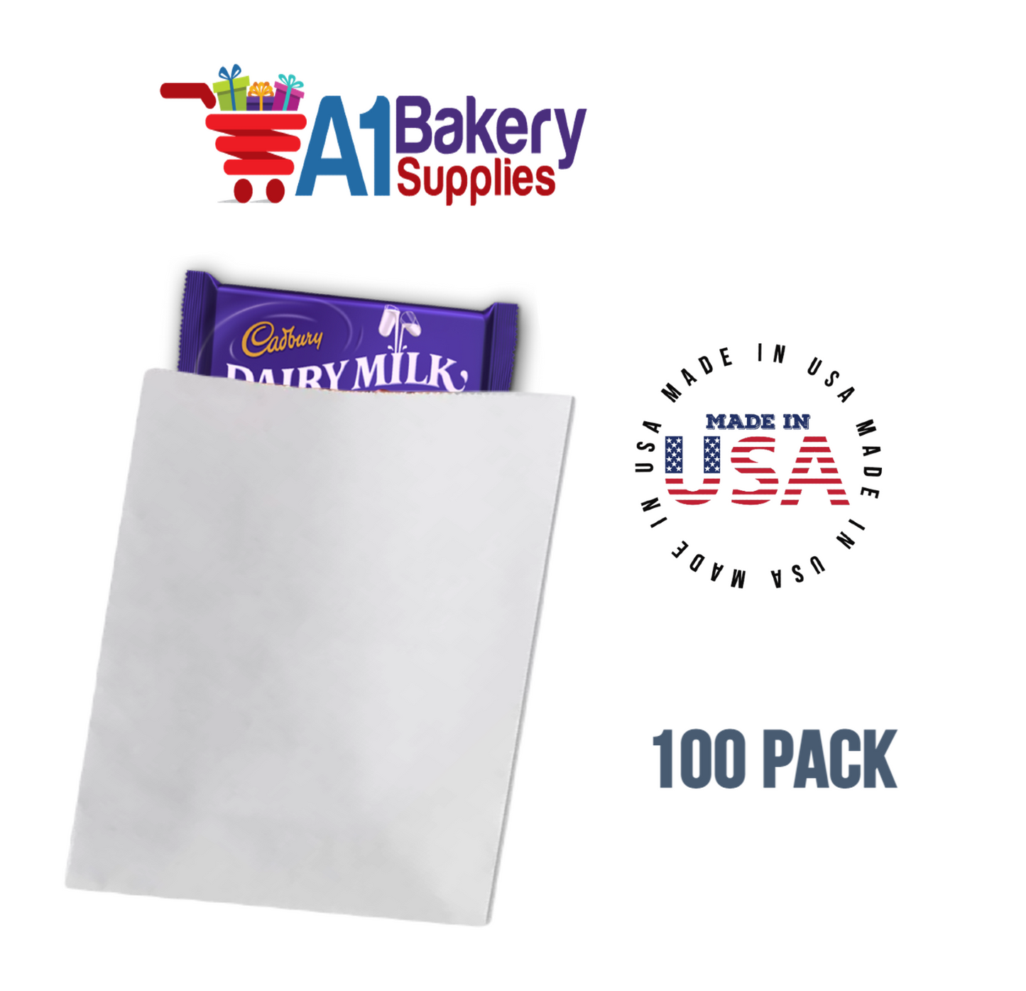 White Flat Merchandise Bags, Small, 100 Pack - 14-3/4"x18"