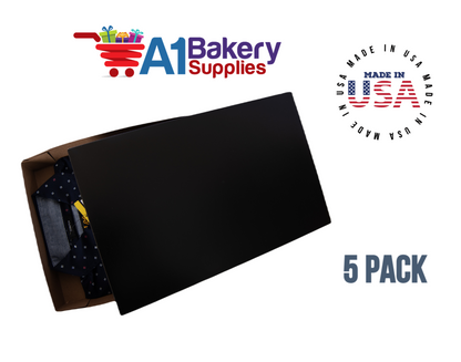 Black Color Apparel Box for Men Shirts Gift Wrap Packaging Boxes, 15 x 9 1/2 x 2" - 5 Pack, Small