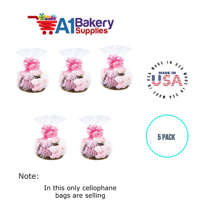 Round Bottom Basket Size 1.2 MIL BOPP Sealable Cellophane Gift Bags Bags for Gift Packing 18 x 24 Inch, 5 Pack