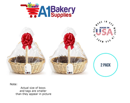 BOPP Sealable Cellophane Bags and Clear Gift Basket Wrap Packaging, 27 in x 35 in, Clear Cello Wrapping for Baby Shower, Wedding Party, or Event Giveaways, 2 Pack