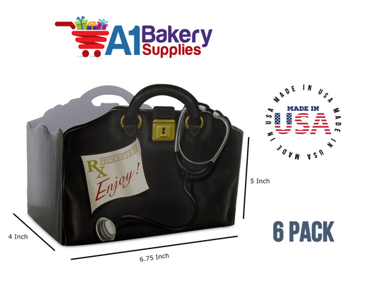 Get Well Doctors Bag, Medical Bag, Nurse Bag, Basket Box, Theme Gift Box, Small 6.75 (Length) x 4 (Width) x 5 (Height), 6 Pack