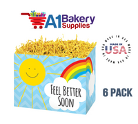 Feel Better Sunshine Basket Box, Theme Gift Box, Large 10.25 (Length) x 6 (Width) x 7.5 (Height), 6 Pack