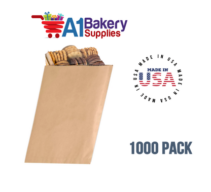 Kraft Flat Merchandise Bags, Medium, 1000 Pack - 7-1/2"x10-1/2"