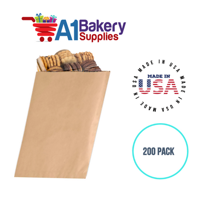 Kraft Flat Merchandise Bags, Medium, 200 Pack - 7-1/2"x10-1/2"