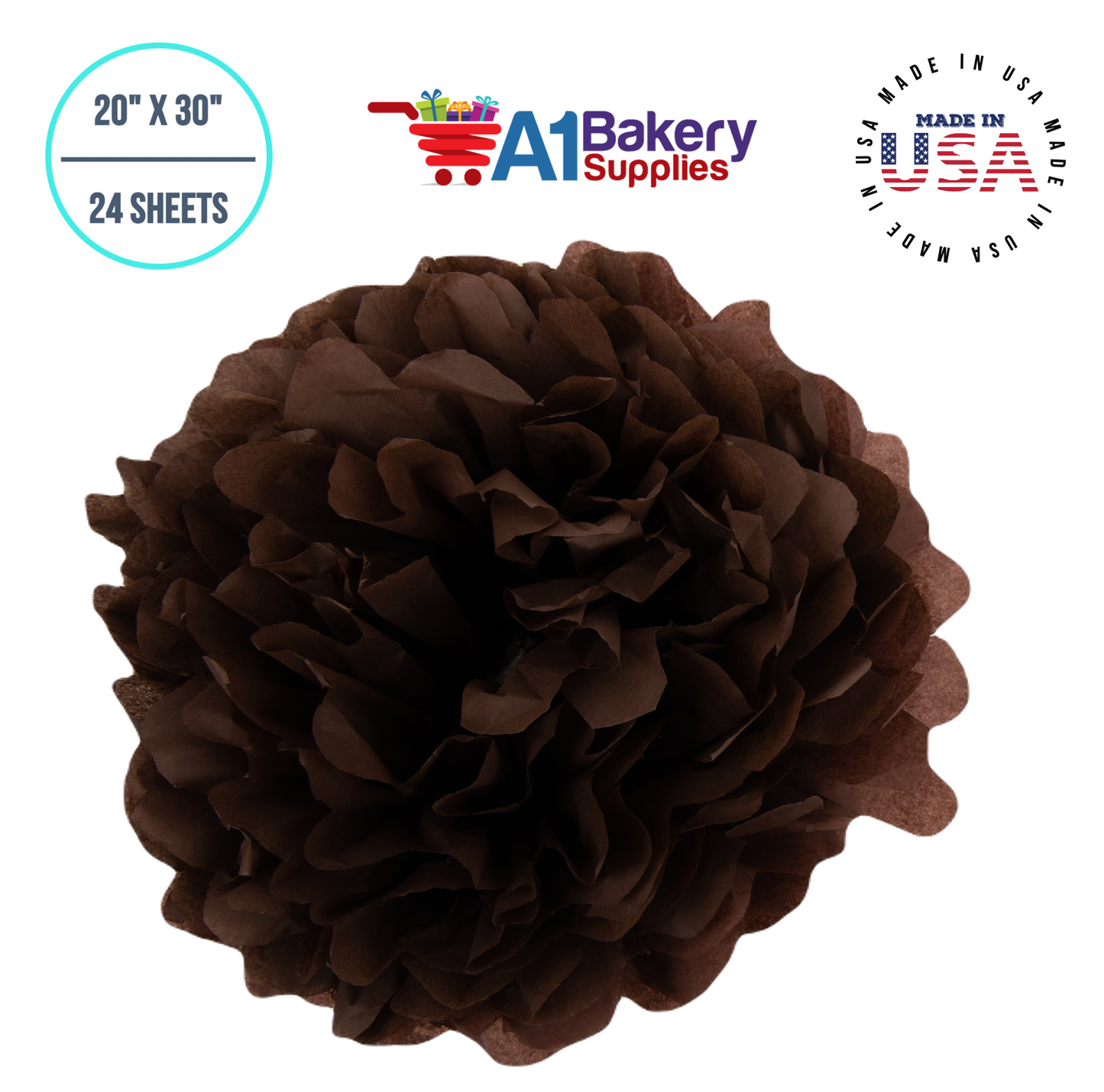 Chocolate Brown 20 Inch x 30 Inch - 24 Sheets