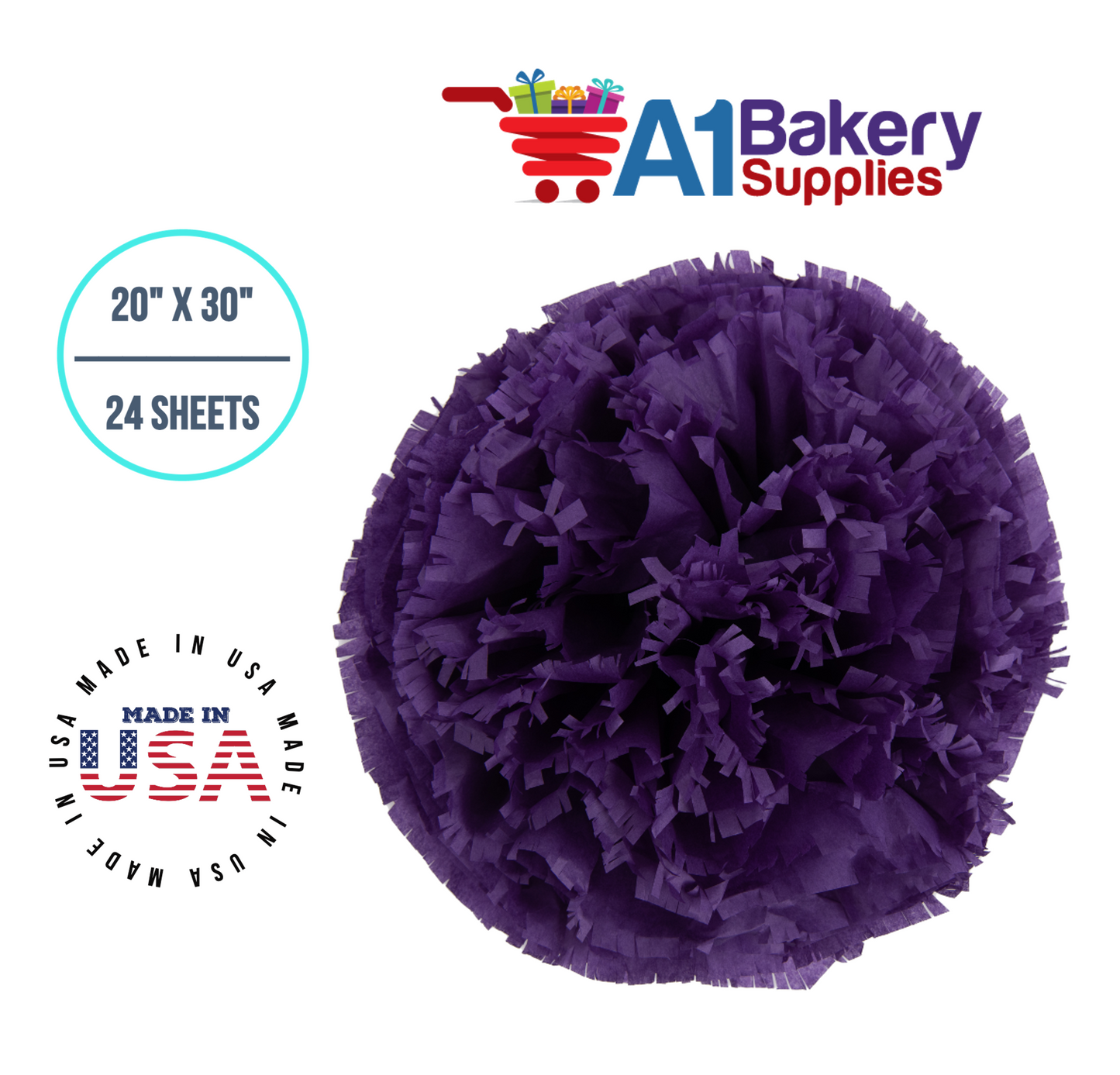 Lavender Tissue Paper Squares, Bulk 24 Sheets, Premium Gift Wrap and Art Supplies for Birthdays, Holidays, or Presents by A1BakerySupplies, Small 20 Inch x 30 Inch