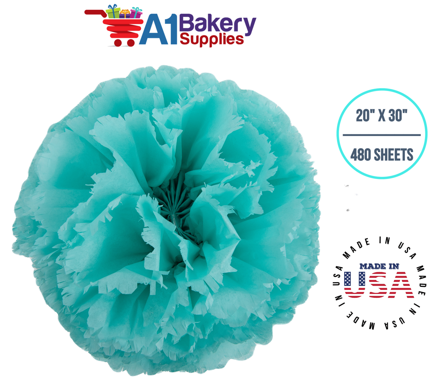 AQUA BLUE Color Gift wrap Tissue Paper 20 Inch x 30 Inch - 480 Sheets