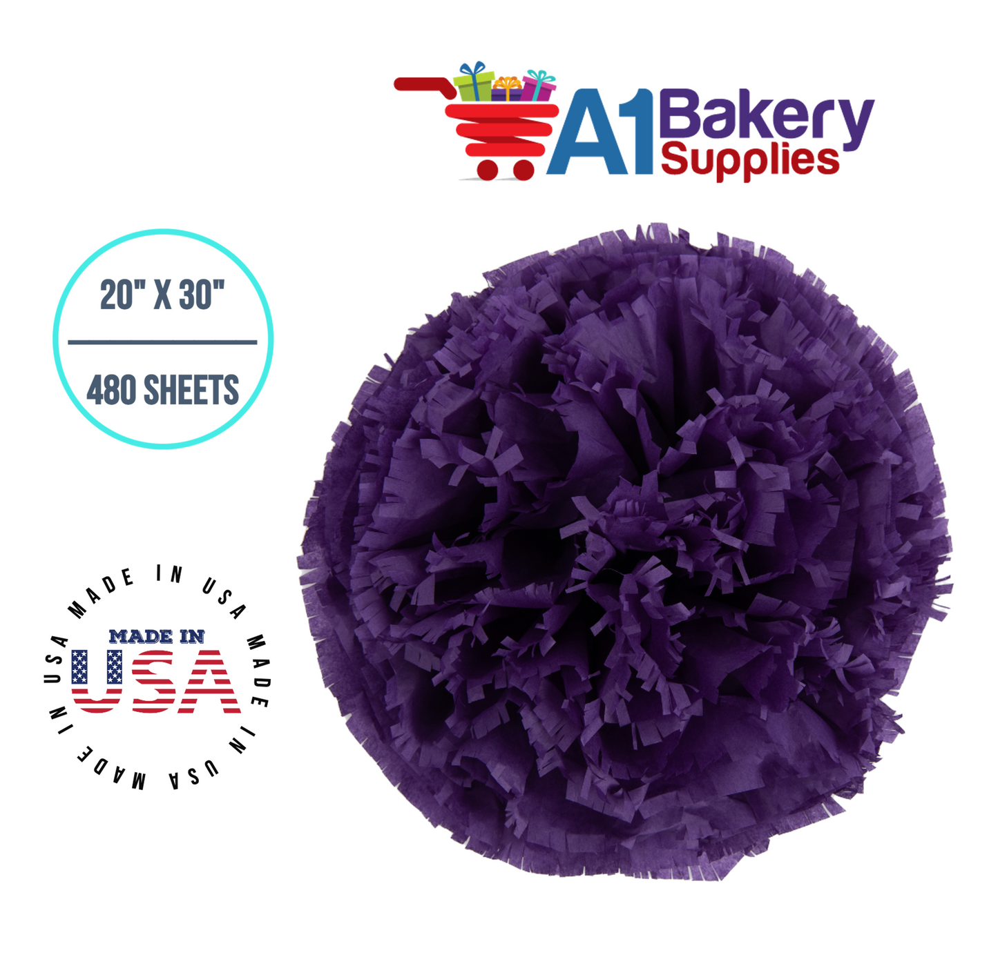 Lavender Tissue Paper Squares, Bulk 480 Sheets, Premium Gift Wrap and Art Supplies for Birthdays, Holidays, or Presents by A1BakerySupplies, Large 20 Inch x 30 Inch