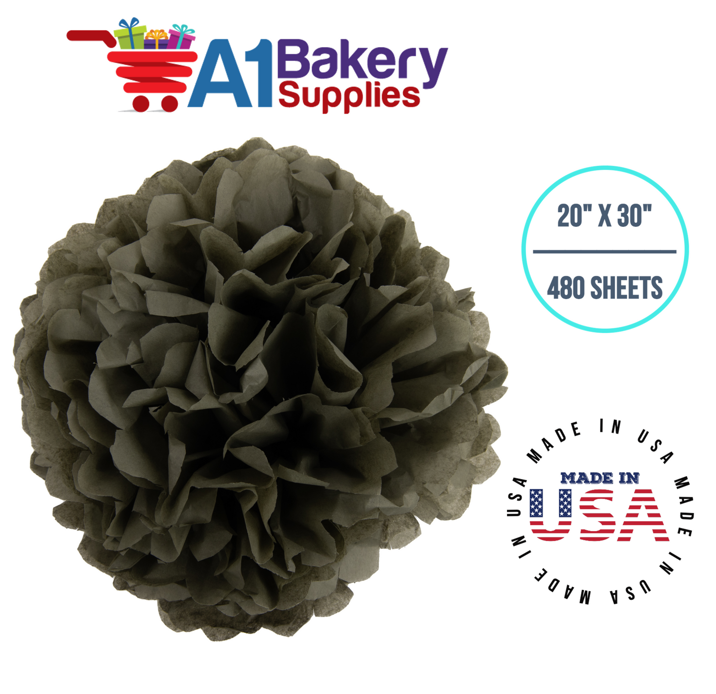 Tapestry Green Tissue Paper Squares, Bulk 480 Sheets, Premium Gift Wrap and Art Supplies for Birthdays, Holidays, or Presents by A1BakerySupplies, Large 20 Inch x 30 Inch