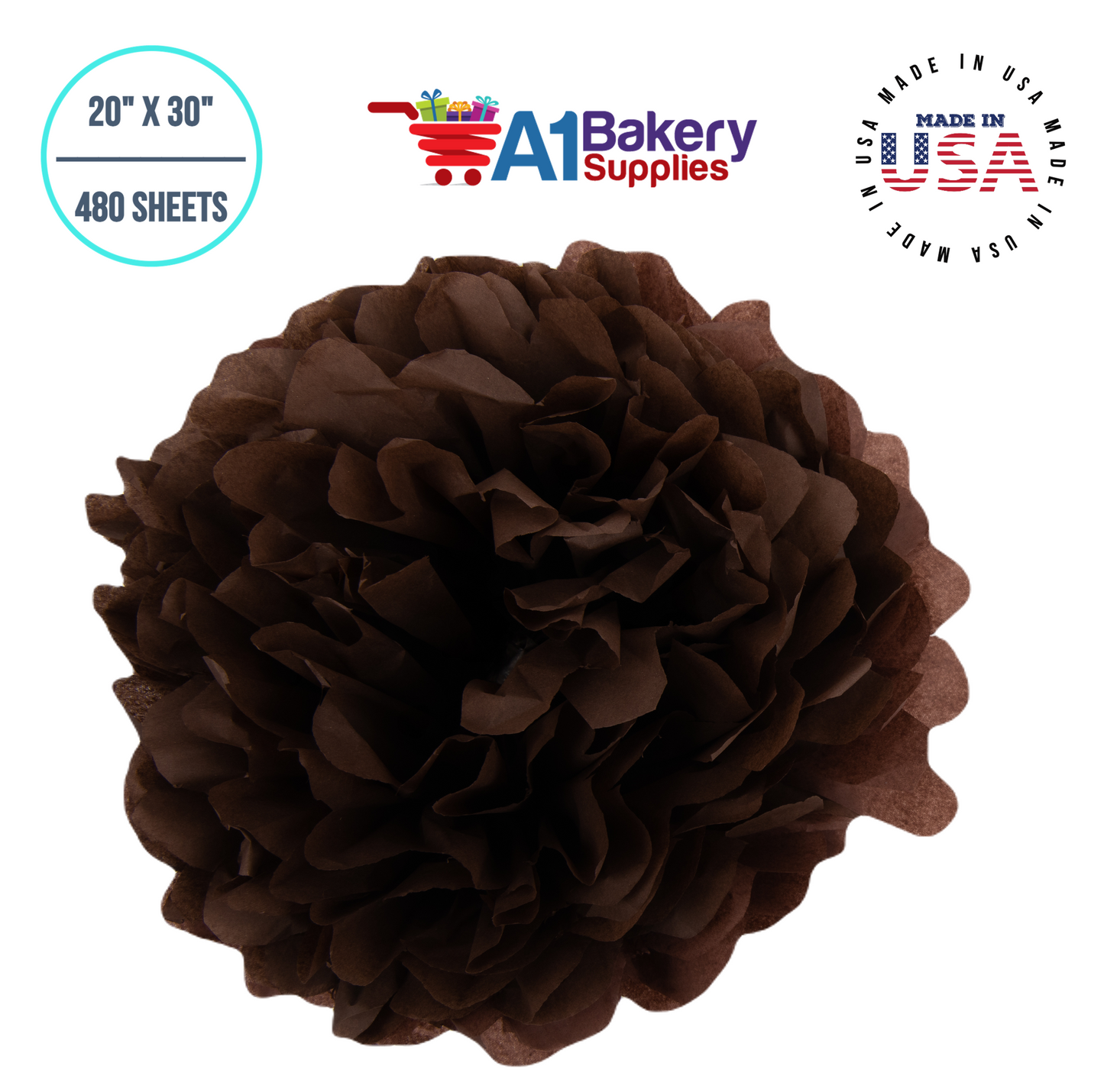 Chocolate Brown 20 Inch x 30 Inch - 480 Sheets