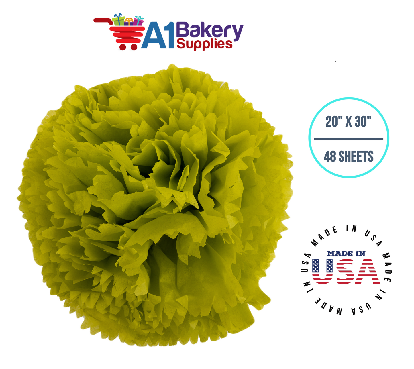 Citrus green Color Tissue Paper 20 Inch x 30 Inch - 48 Sheets