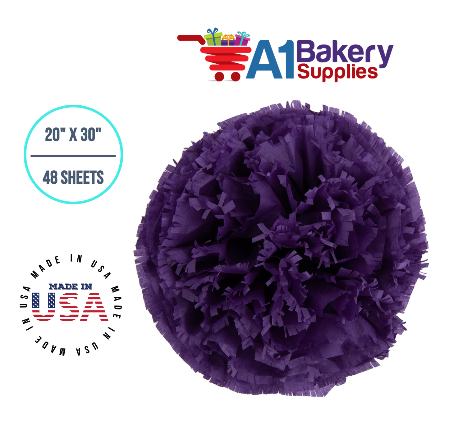 Lavender Tissue Paper Squares, Bulk 48 Sheets, Premium Gift Wrap and Art Supplies for Birthdays, Holidays, or Presents by A1BakerySupplies, Medium 20 Inch x 30 Inch