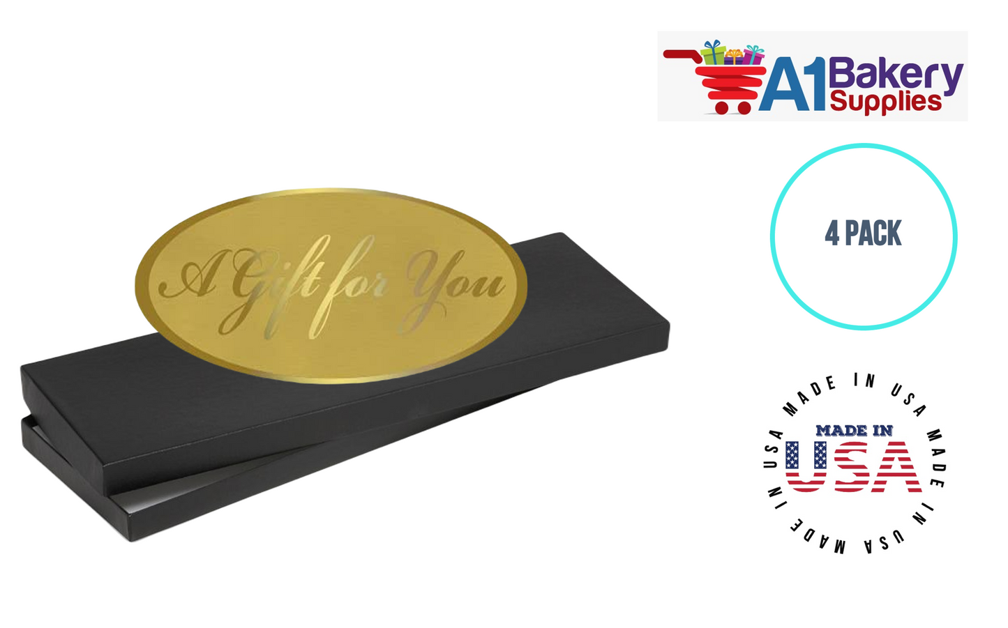 Black Men's Tie Gift Boxes Socks Gift Boxes 4 pack with Gold Gift for You Tag