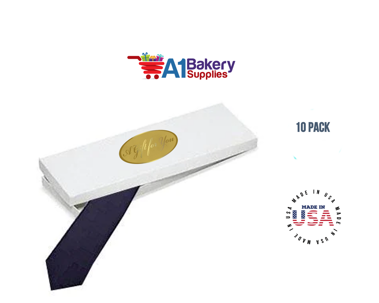 White Men's Tie Gift Boxes Socks Gift Boxes 10 pack with Gift for You Tag