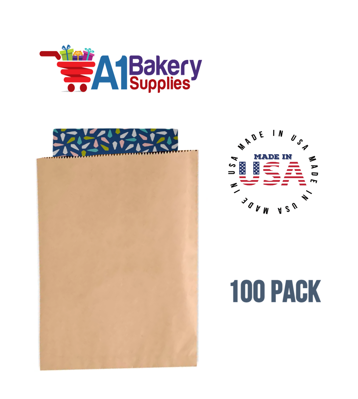 Kraft Flat Merchandise Bags, Small, 100 Pack - 14-3/4"x18"