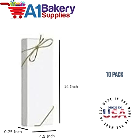 White Men's Tie Gift Boxes Socks Gift Boxes 10 pack with Gold Bow Pre-Tied String