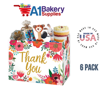 Thank You Flowers Basket Box, Theme Gift Box, Small 6.75 (Length) x 4 (Width) x 5 (Height), 6 Pack