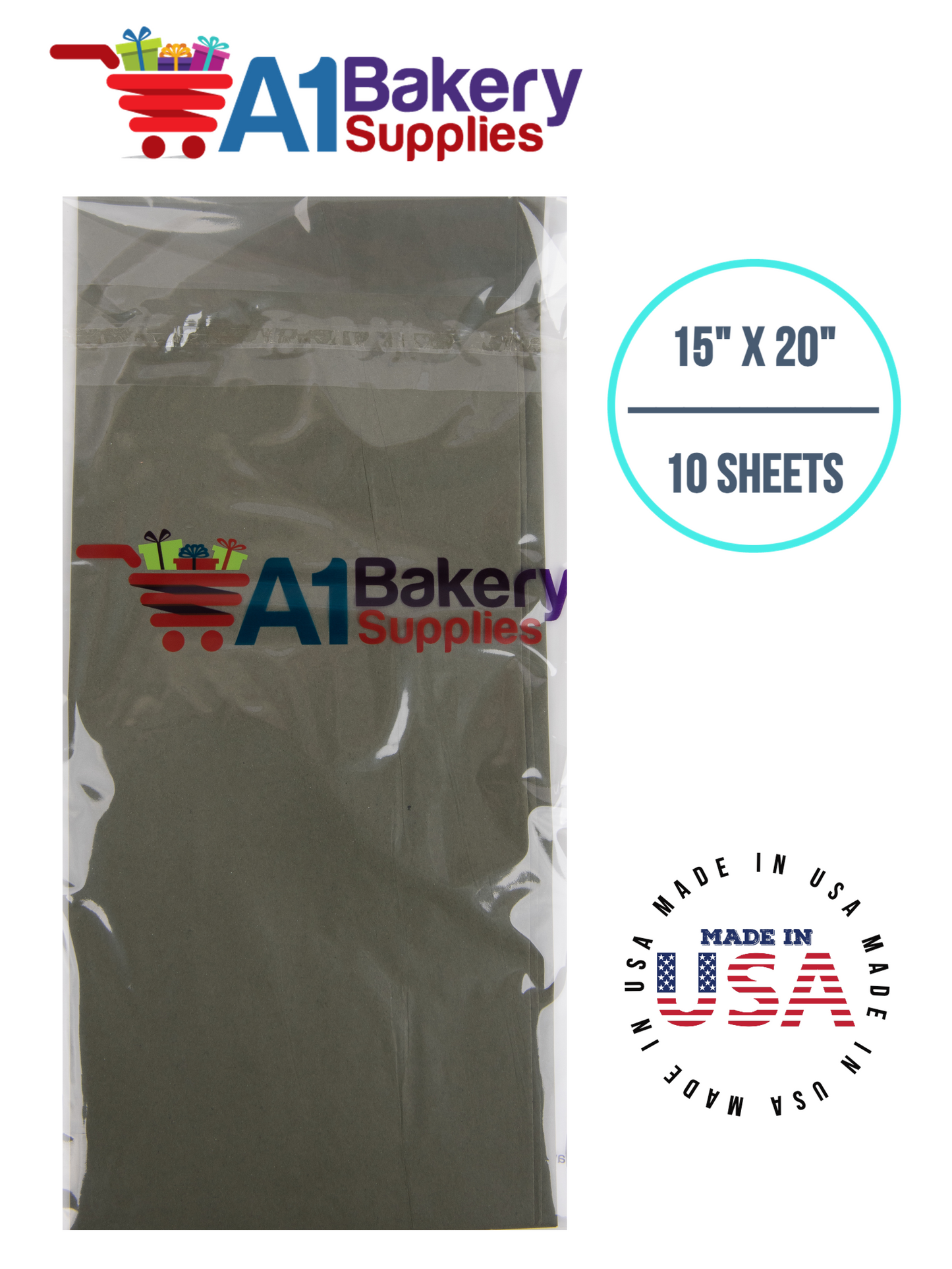 Tapestry Green Tissue Paper Squares, Bulk 10 Sheets, Premium Gift Wrap and Art Supplies for Birthdays, Holidays, or Presents by A1BakerySupplies, Small 15 Inch x 20 Inch