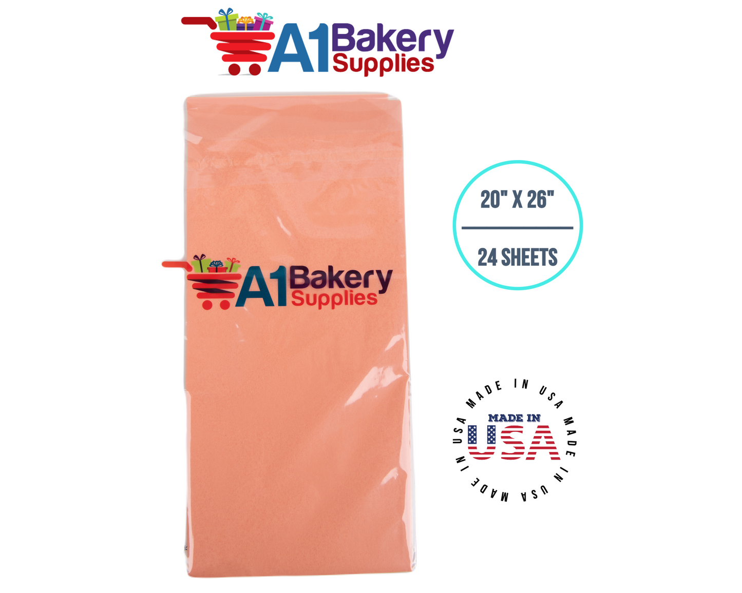 Terra Cotta Tissue Paper Squares Bulk  24 Sheets Premium Gift Wrap and Art Supplies for Birthdays Holidays or Presents by A1 Bakery Supplies Small 20 Inch x 26 Inch