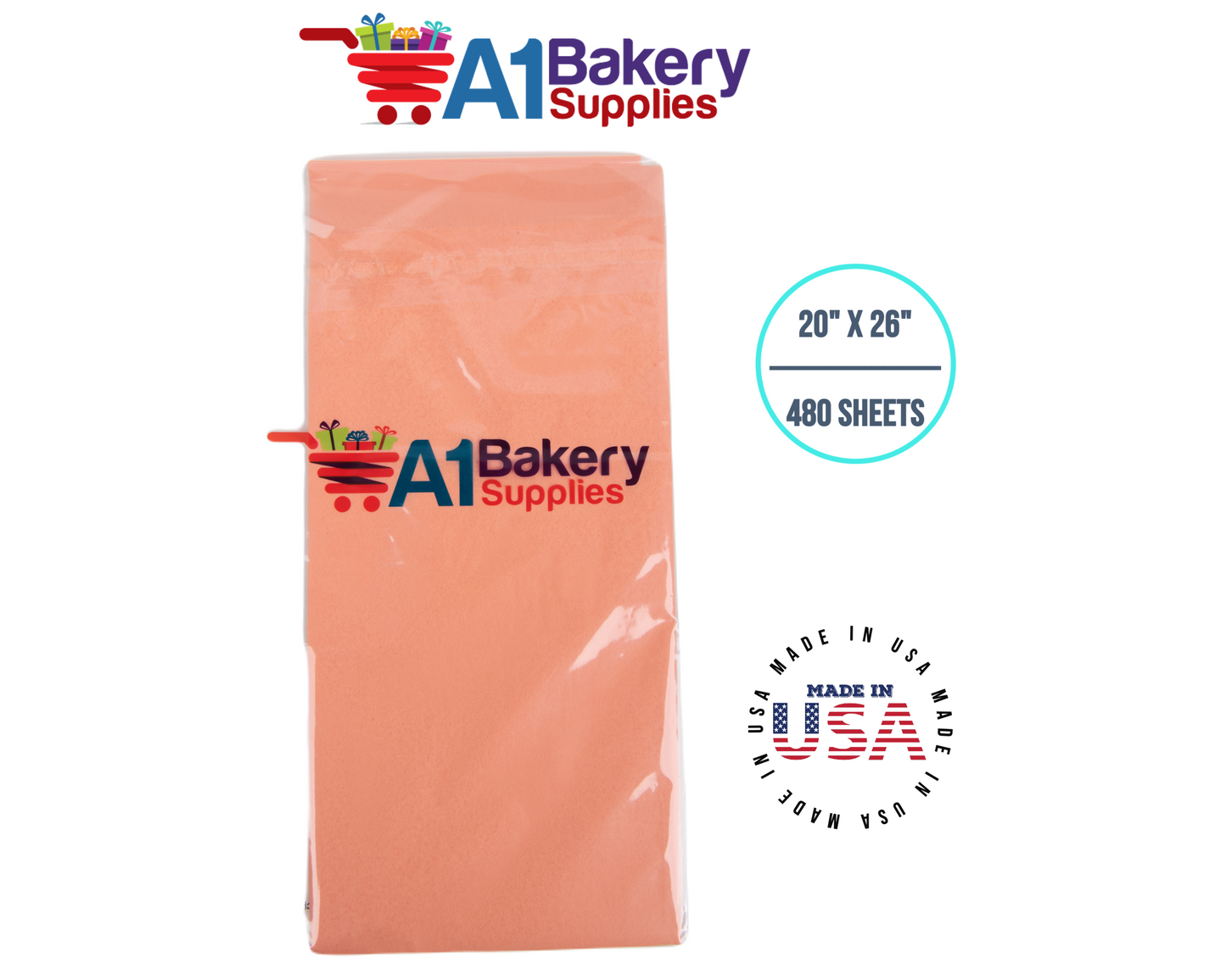 Terra Cotta Tissue Paper Squares Bulk  480 Sheets Premium Gift Wrap and Art Supplies for Birthdays Holidays or Presents by A1 Bakery Supplies Large 20 Inch x 26 Inch