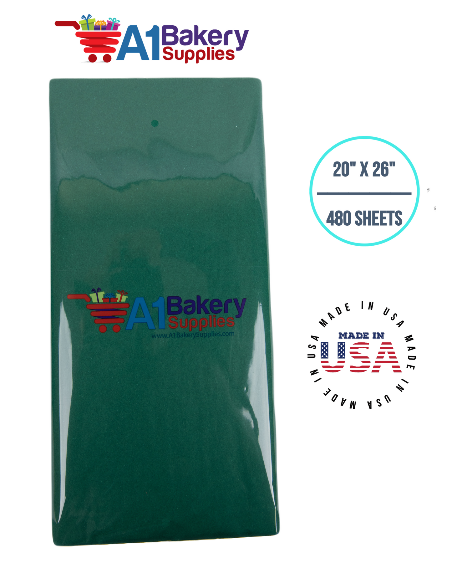 Emerald Green Tissue Paper 20 Inch x 26 Inch - 480 Sheets