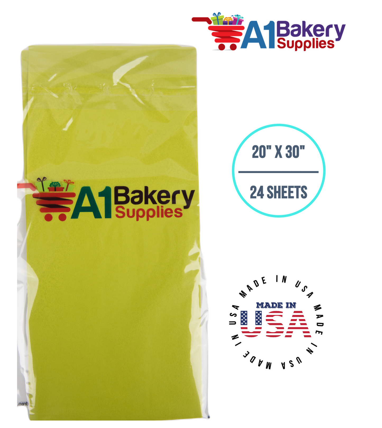 Citrus green Color Tissue Paper 20 Inch x 30 Inch - 24 Sheets