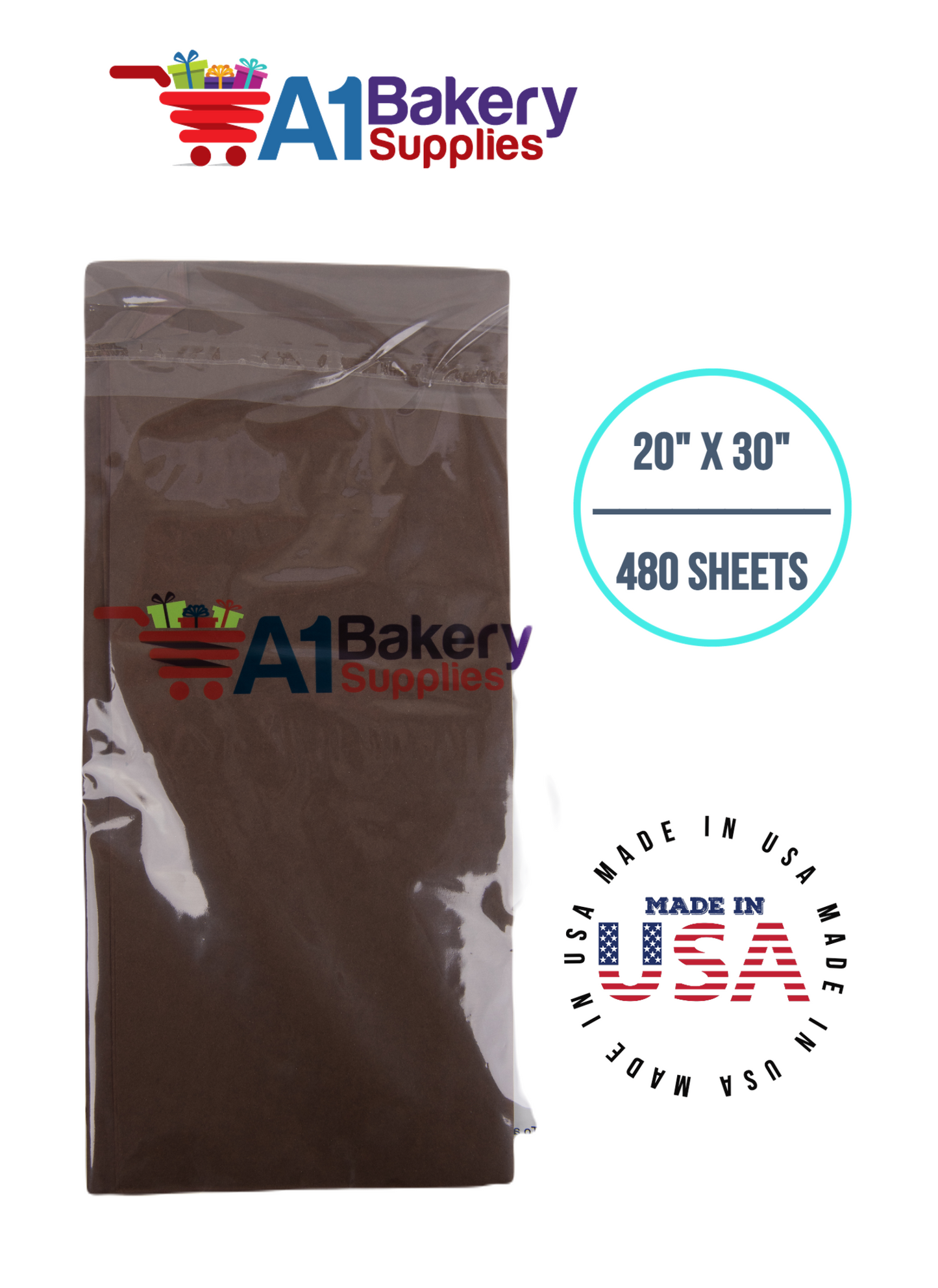 Chocolate Brown 20 Inch x 30 Inch - 480 Sheets