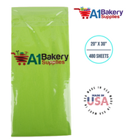 Bright Lime Tissue Paper Squares, Bulk 480 Sheets, Premium Gift Wrap and Art Supplies for Birthdays, Holidays, or Presents by A1BakerySupplies, Large 20 Inch x 30 Inch