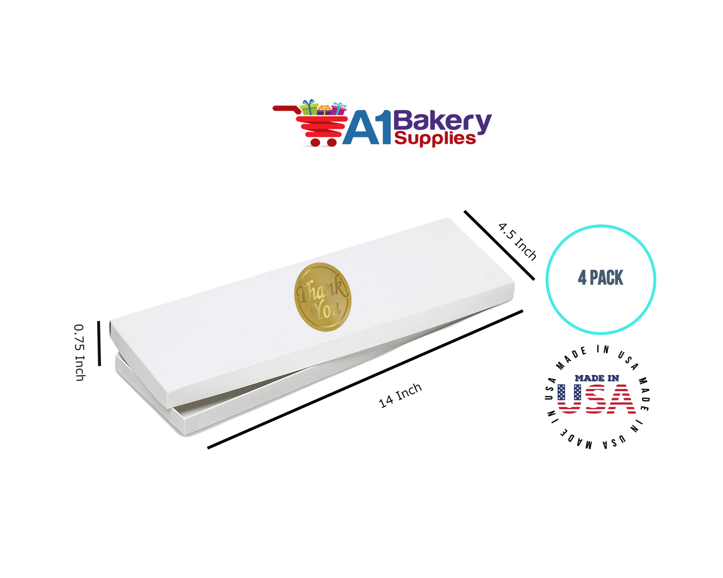 White Men's Tie Gift Boxes Socks Gift Boxes 4 pack with Thank You sticker