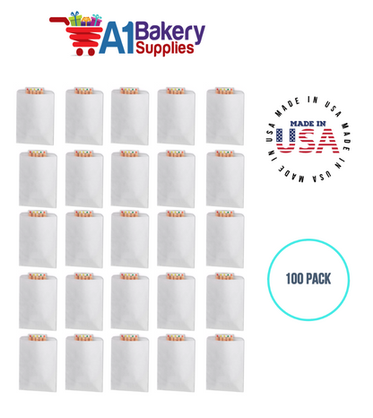 White Flat Merchandise Bags, Small, 100 Pack - 12"x15"