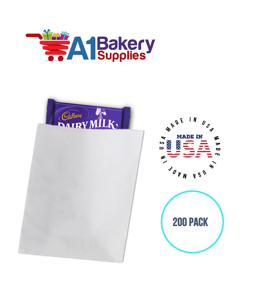 White Flat Merchandise Bags, Medium, 200 Pack - 8.5"x11"