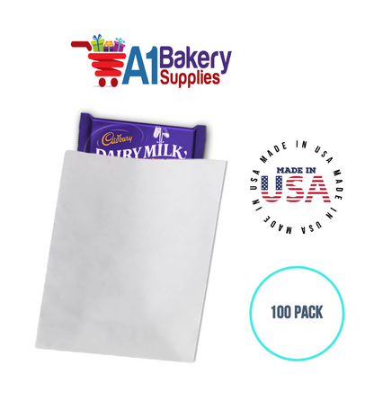 White Flat Merchandise Bags, Small, 100 Pack - 12"x15"