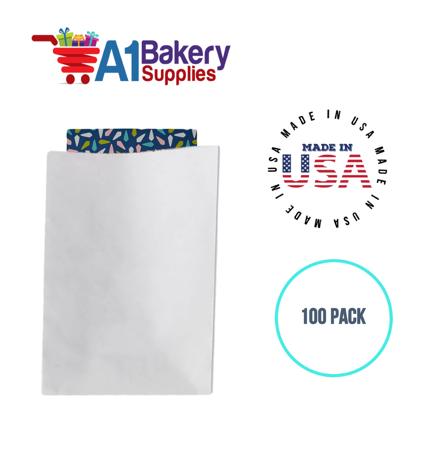 White Flat Merchandise Bags, Small, 100 Pack - 10"x13"