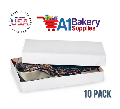 White Apparel Box for Men Shirts Gift Wrap Packaging Boxes, 15 x 9 1/2 x 2" - 10 Pack, Small