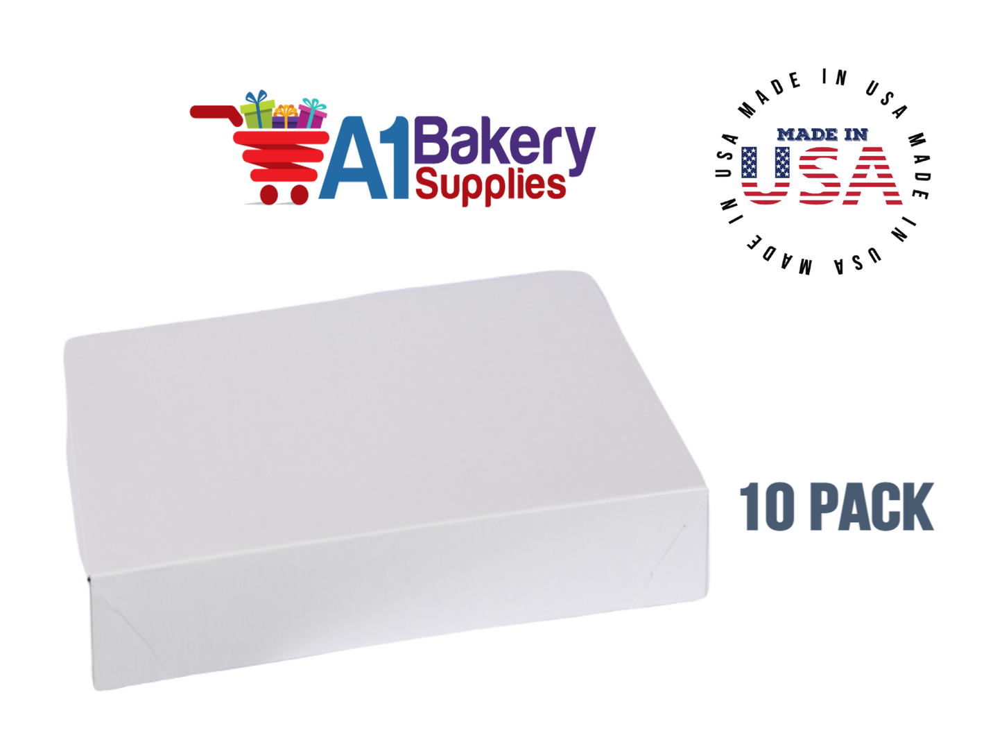 White Apparel Box for Men Shirts Gift Wrap Packaging Boxes, 15 x 9 1/2 x 2" - 10 Pack, Small