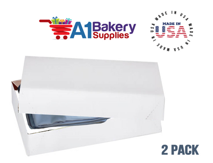 White Apparel Box for Men Shirts Gift Wrap Packaging Boxes, 15 x 9 1/2 x 2" - 2 Pack, Small
