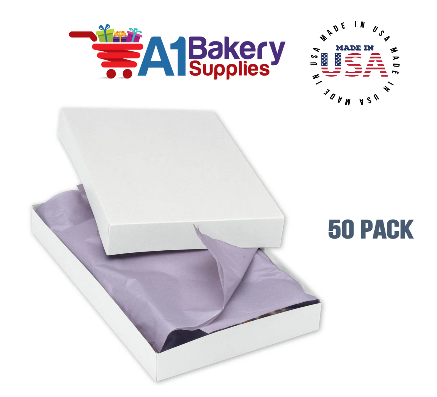 White Apparel Box for Men Shirts Gift Wrap Packaging Boxes, 15 x 9 1/2 x 2" - 50 Pack, Large