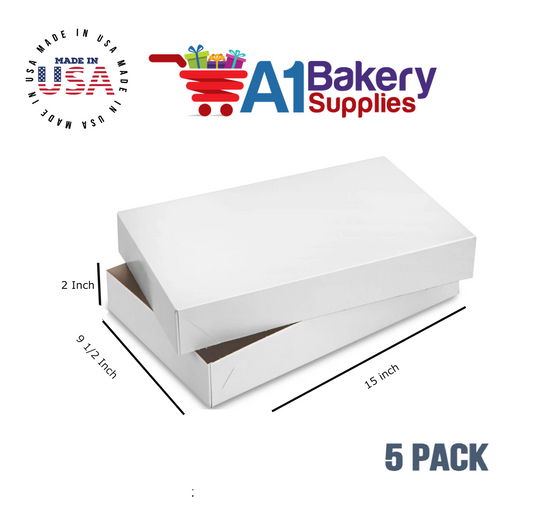 White Apparel Box for Men Shirts Gift Wrap Packaging Boxes, 15 x 9 1/2 x 2" - 5 Pack, Small